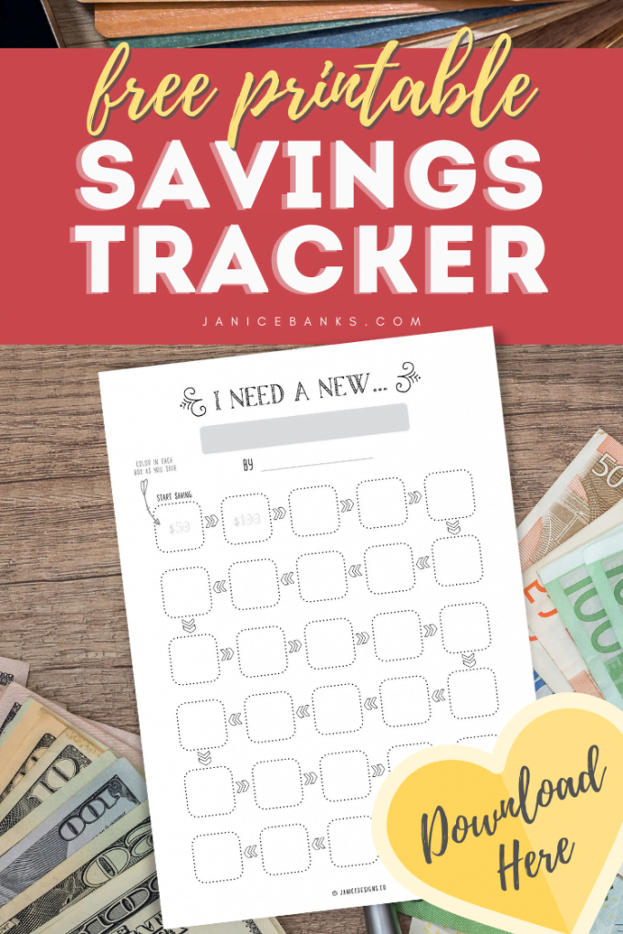 Savings Tracker Free Printable - Janice Banks