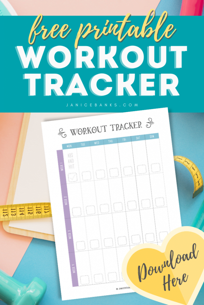 Workout Tracker Free Printable - Janice Banks