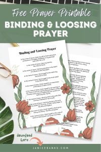 Free Binding and Loosing Prayer Printable - Janice Banks